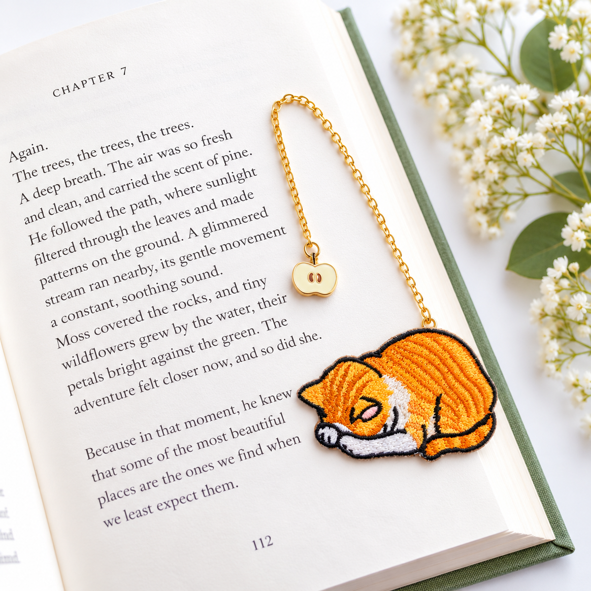 Embroidery Bookmark - Cattitude Ginger