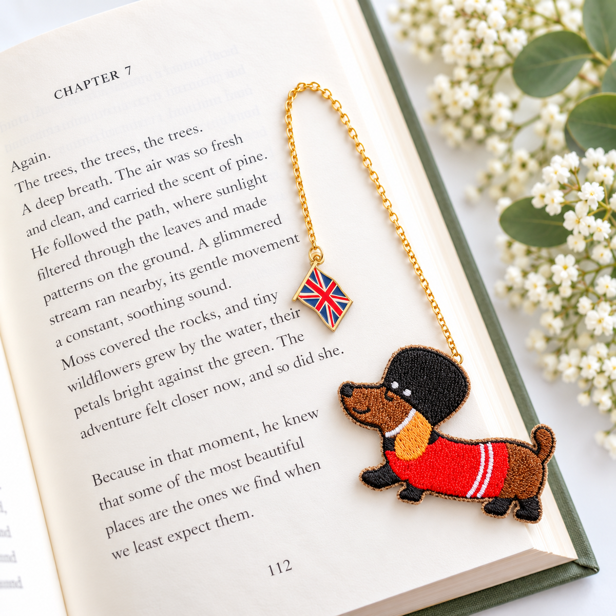 Embroidery Bookmark - London Dog