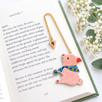 Embroidery Bookmark - Foodie Pig