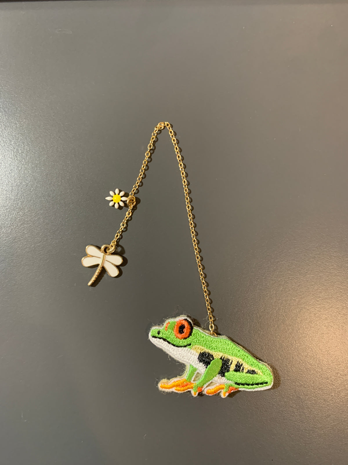 Embroidery Bookmark - Hungry Frog