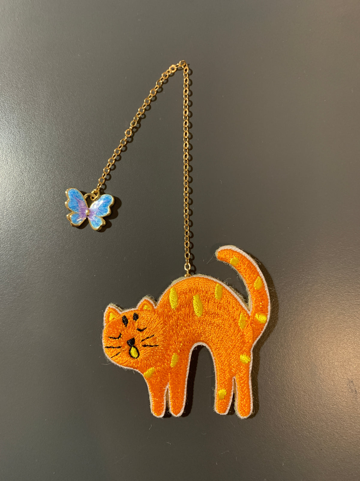 Embroidery Bookmark - A Sleepy Cat