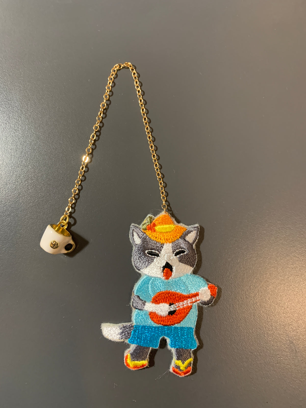 Embroidery Bookmark - Singing Cat