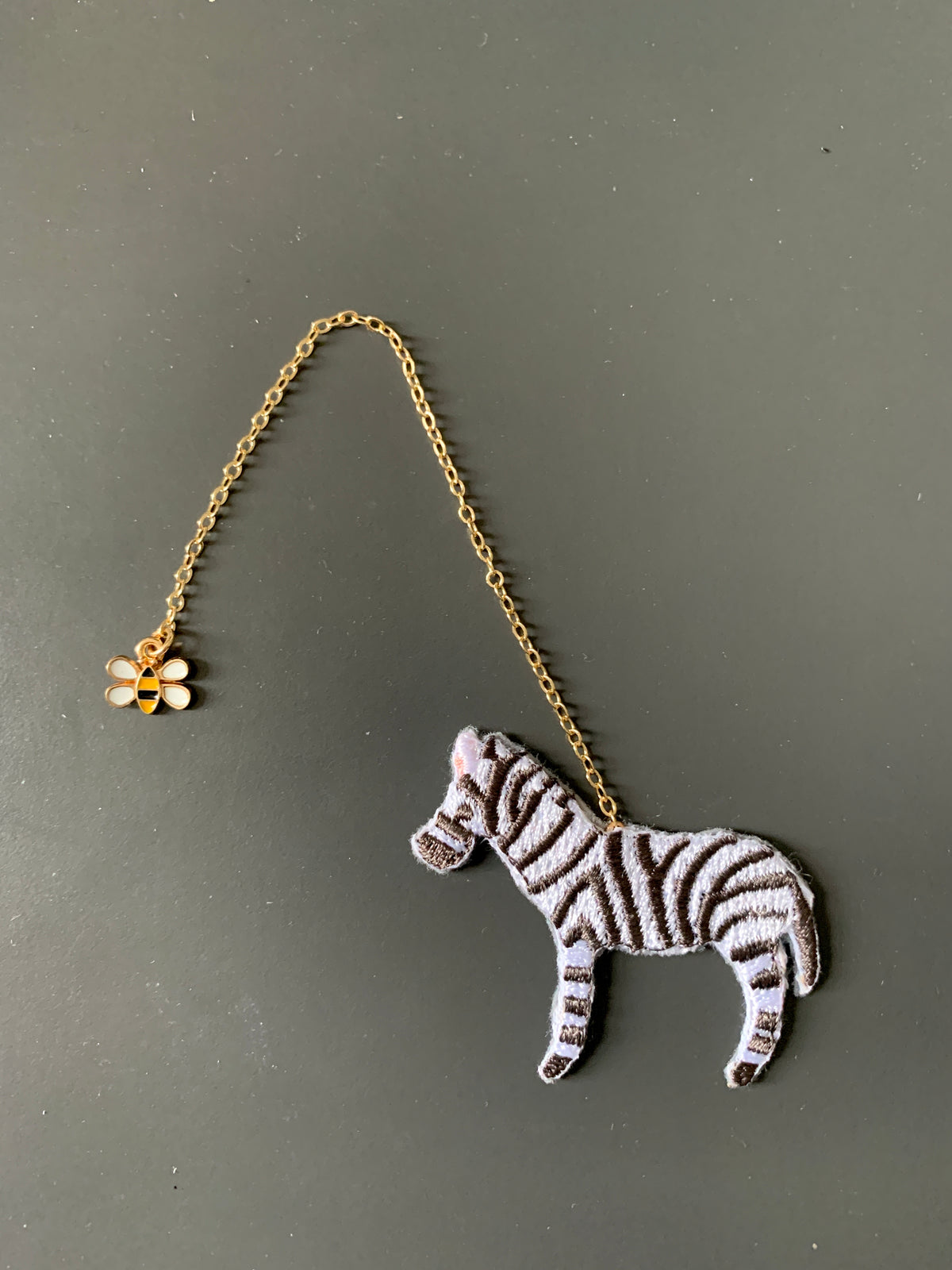 Embroidery Bookmark - Zebra