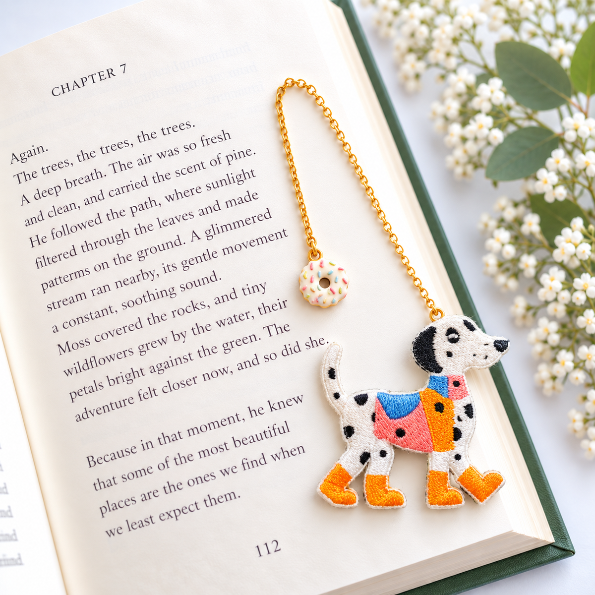 Embroidery Bookmark - Dalmatian and Boots