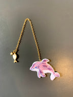 Embroidery Bookmark - Dolphin Pink