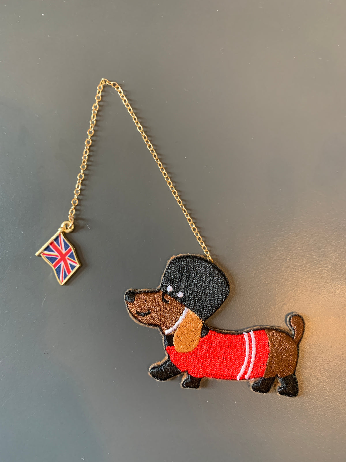Embroidery Bookmark - London Dog