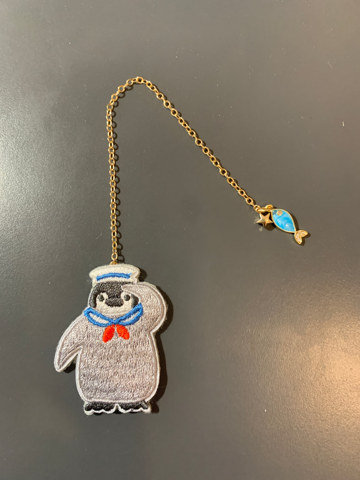 Embroidery Bookmark - Captain Penguim