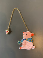 Embroidery Bookmark - Foodie Pig