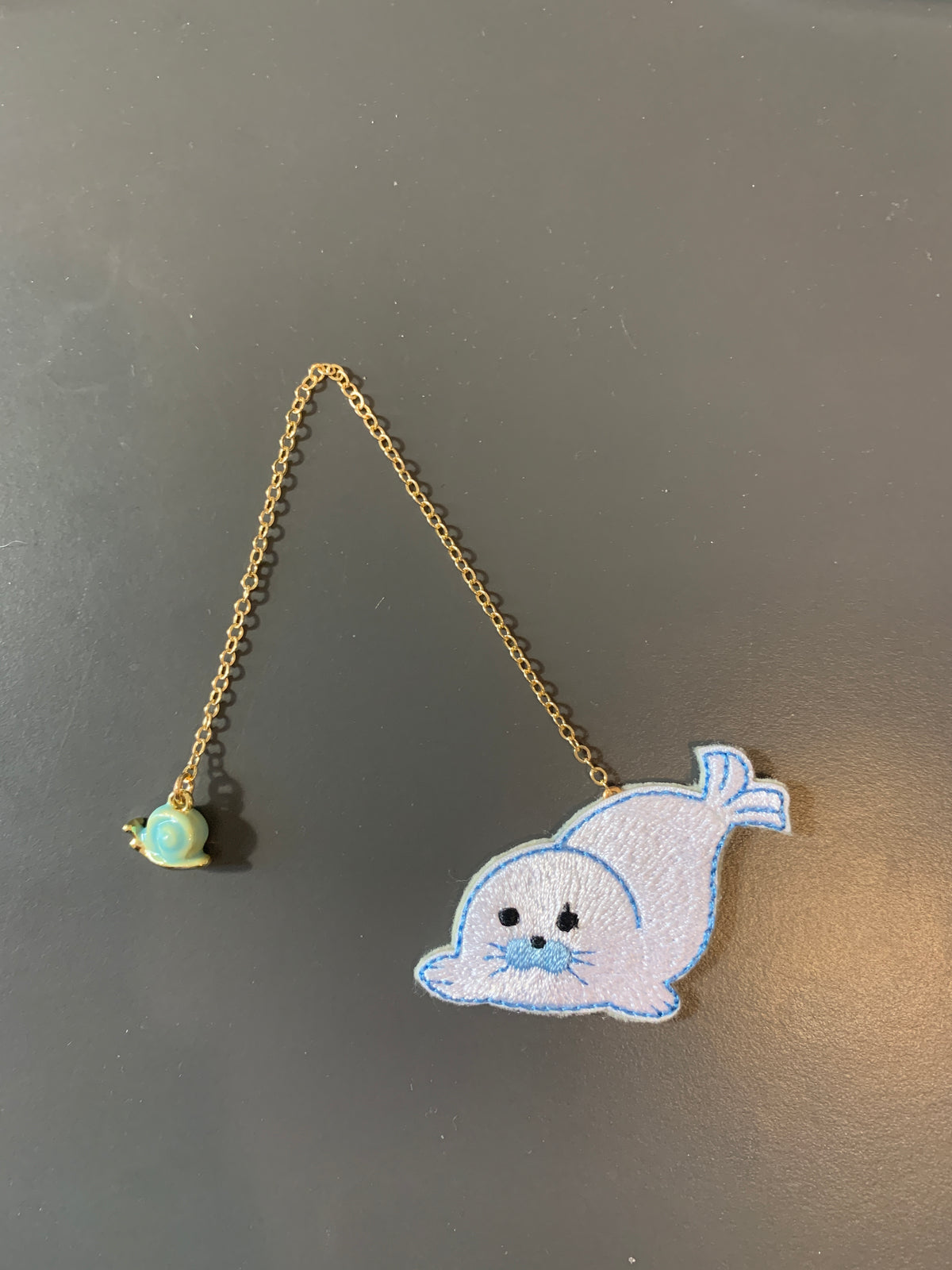 Embroidery Bookmark - Slippy Seal