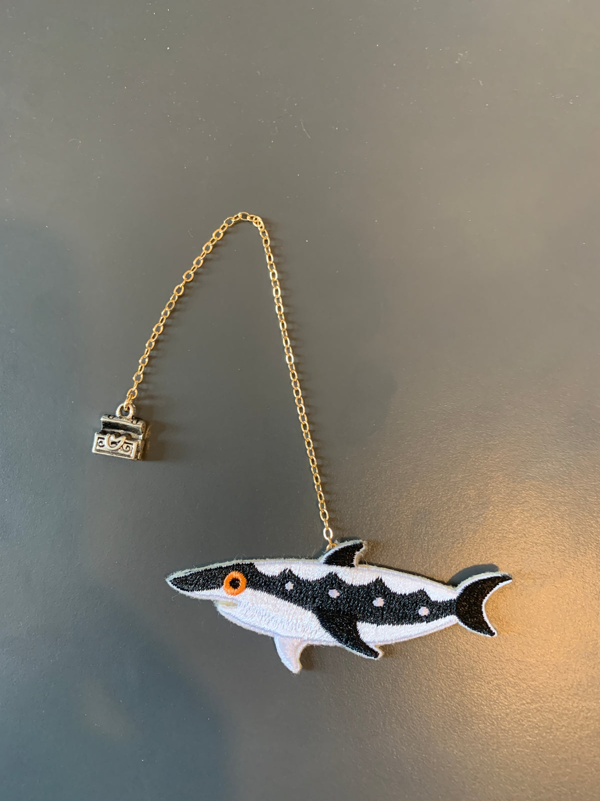 Embroidery Bookmark - Hunting Shark