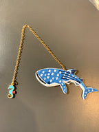 Embroidery Bookmark - Relaxing Whale Shark