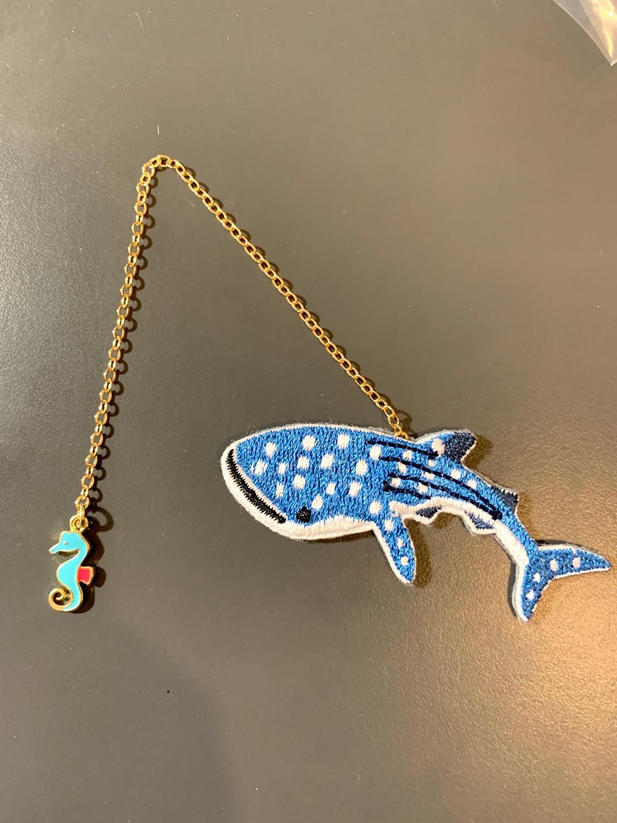 Embroidery Bookmark - Relaxing Whale Shark