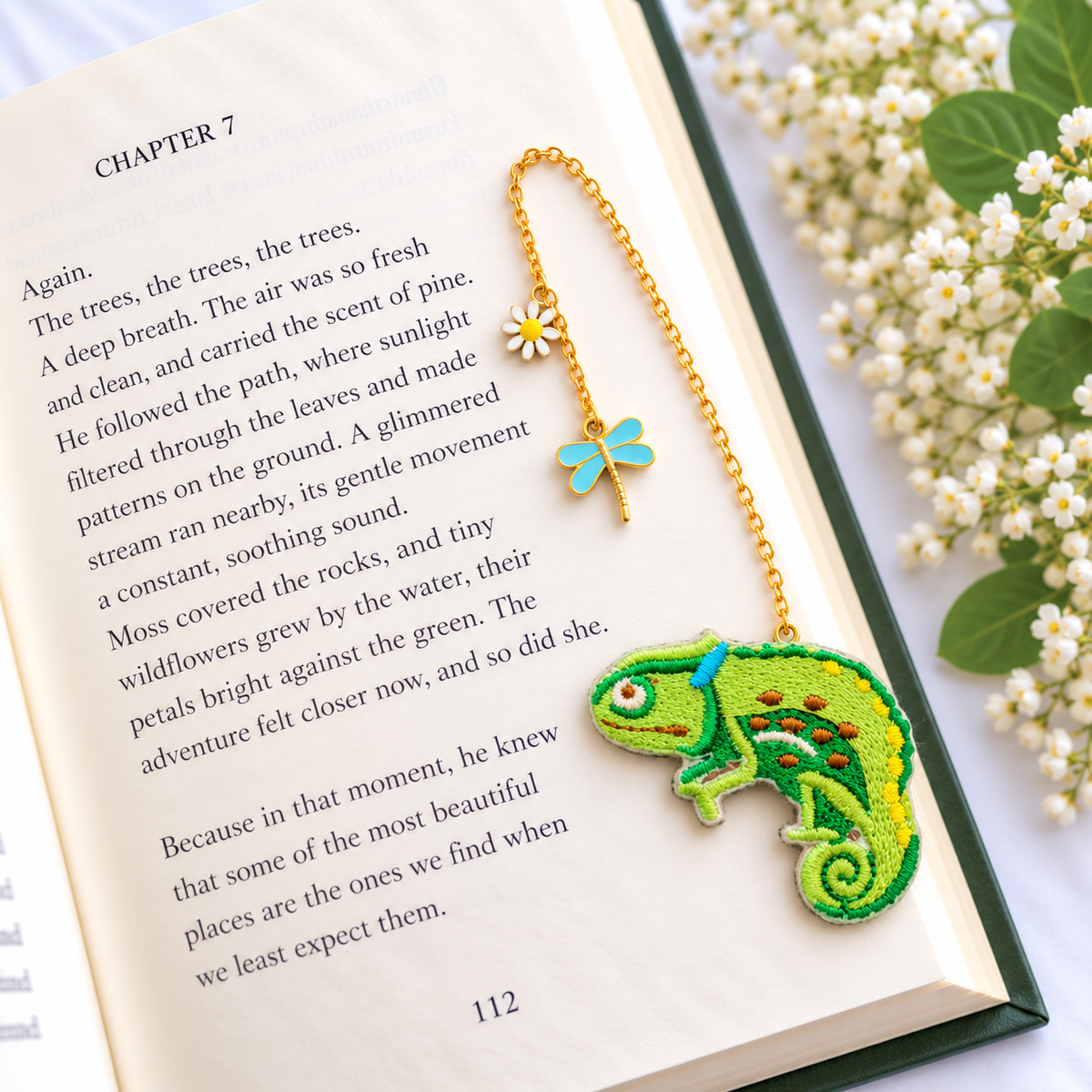 Embroidery Bookmark - Chameleon