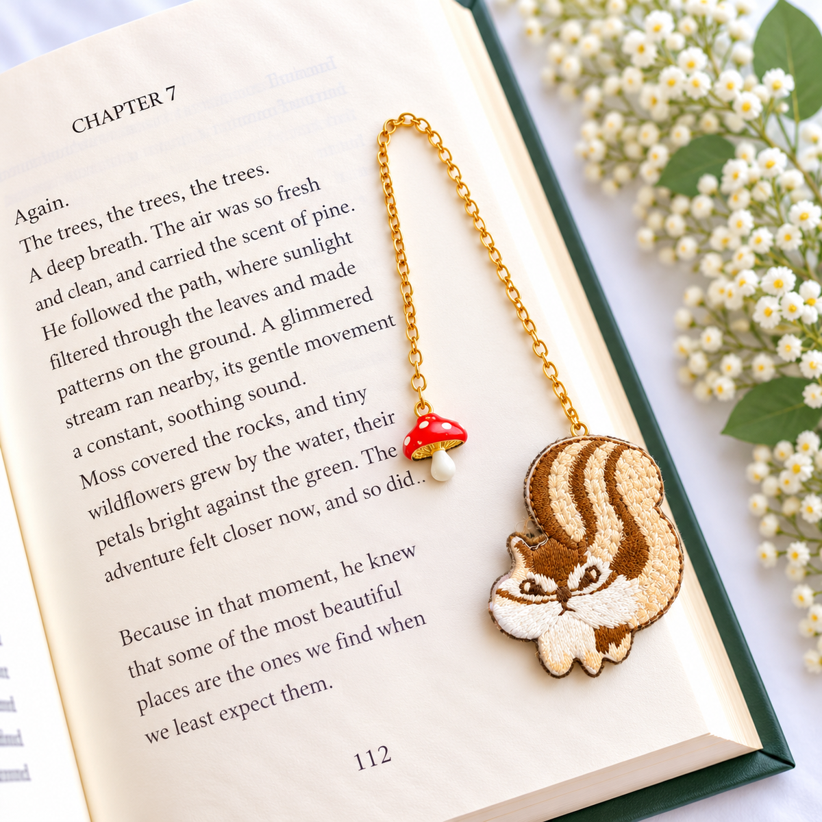Embroidery Bookmark - Snappy Squirrel
