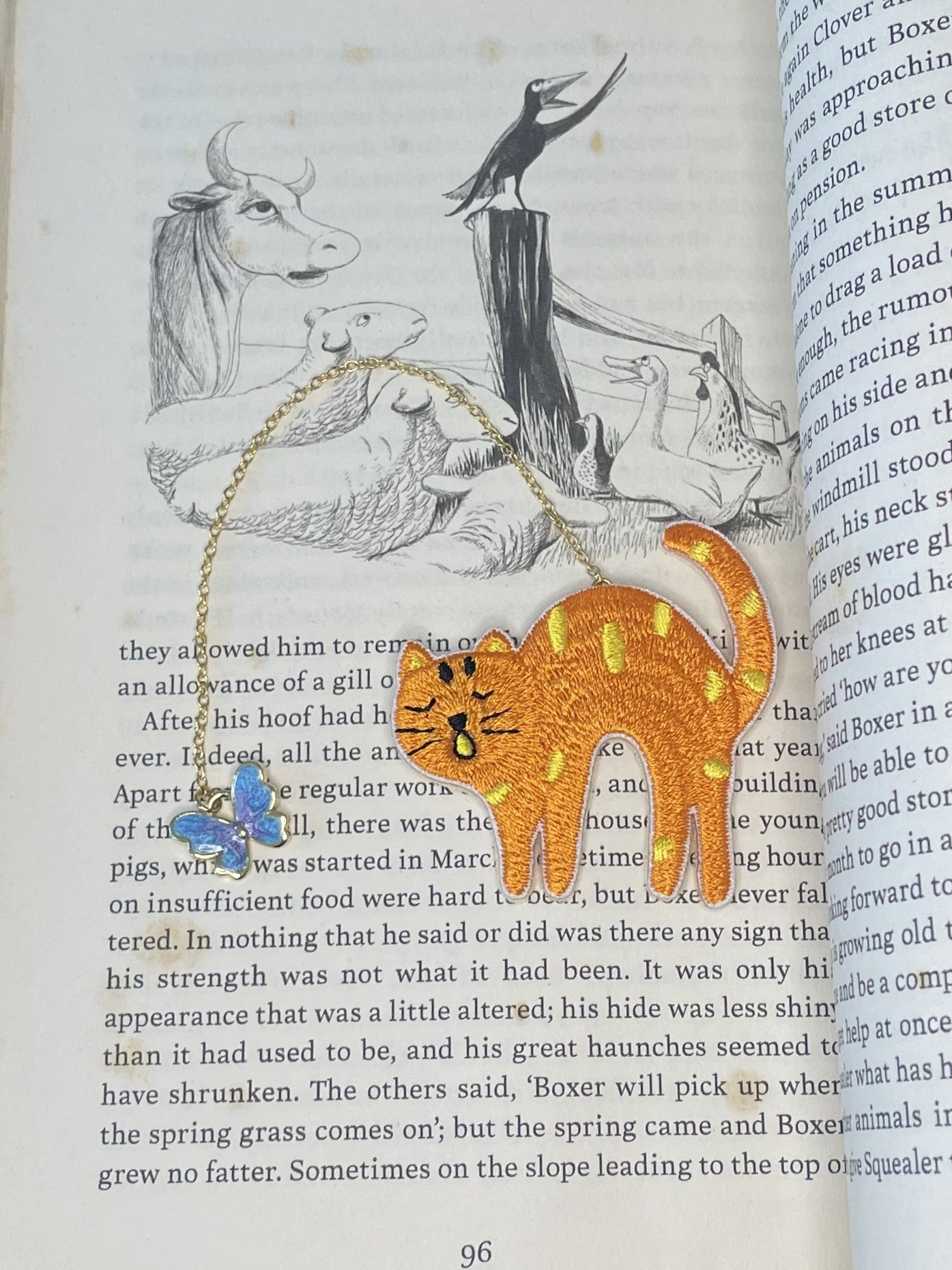 Embroidery Bookmark - A Sleepy Cat