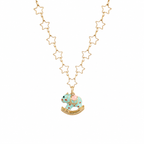 Blue Carousel Charm Necklace