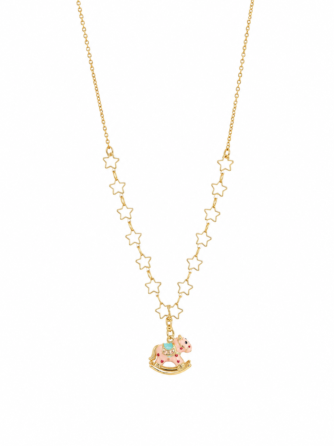 Pink Carousel Charm Necklace
