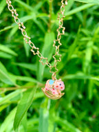 Pink Carousel Charm Necklace