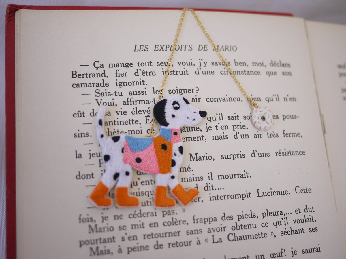 Embroidery Bookmark - Dalmatian and Boots