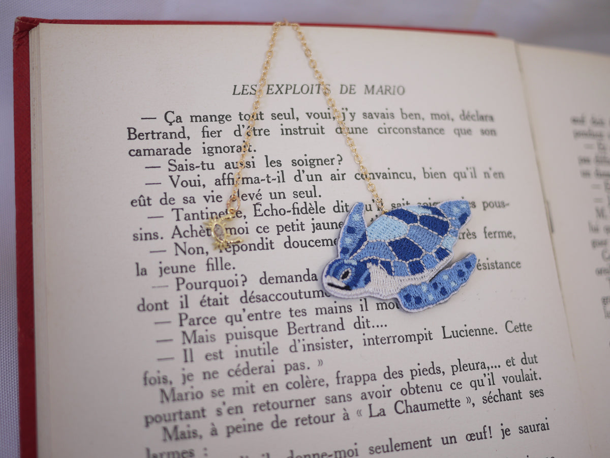 Embroidery Bookmark - Turtle under the Sea
