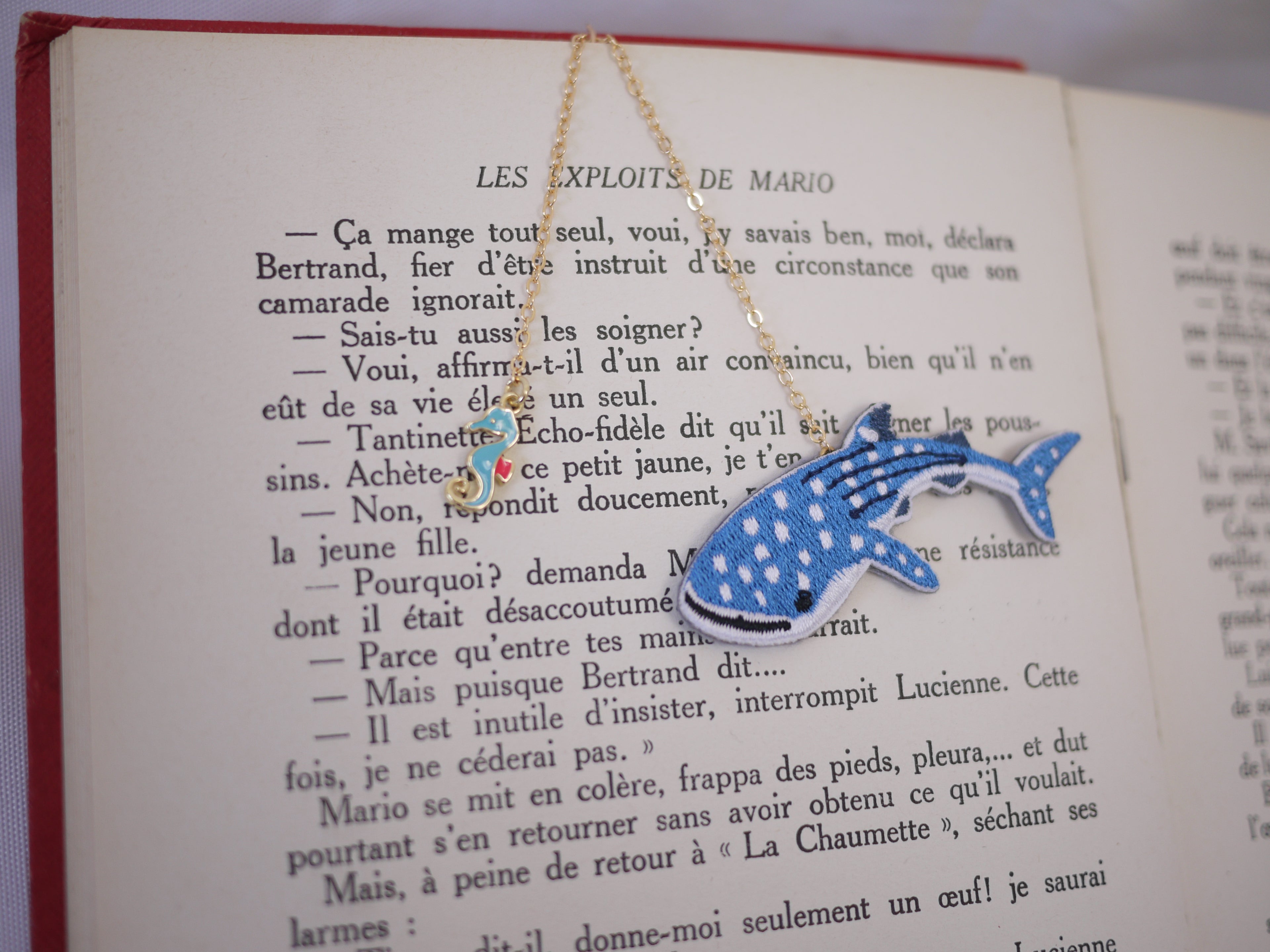 Embroidery Bookmark - Relaxing Whale Shark