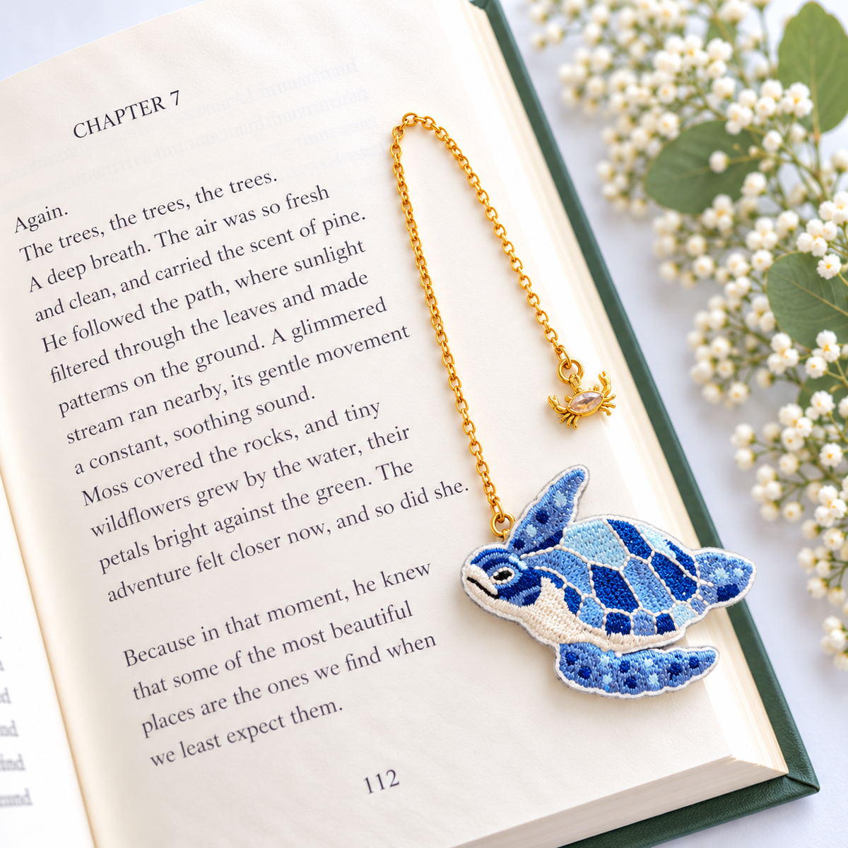 Embroidery Bookmark - Turtle under the Sea