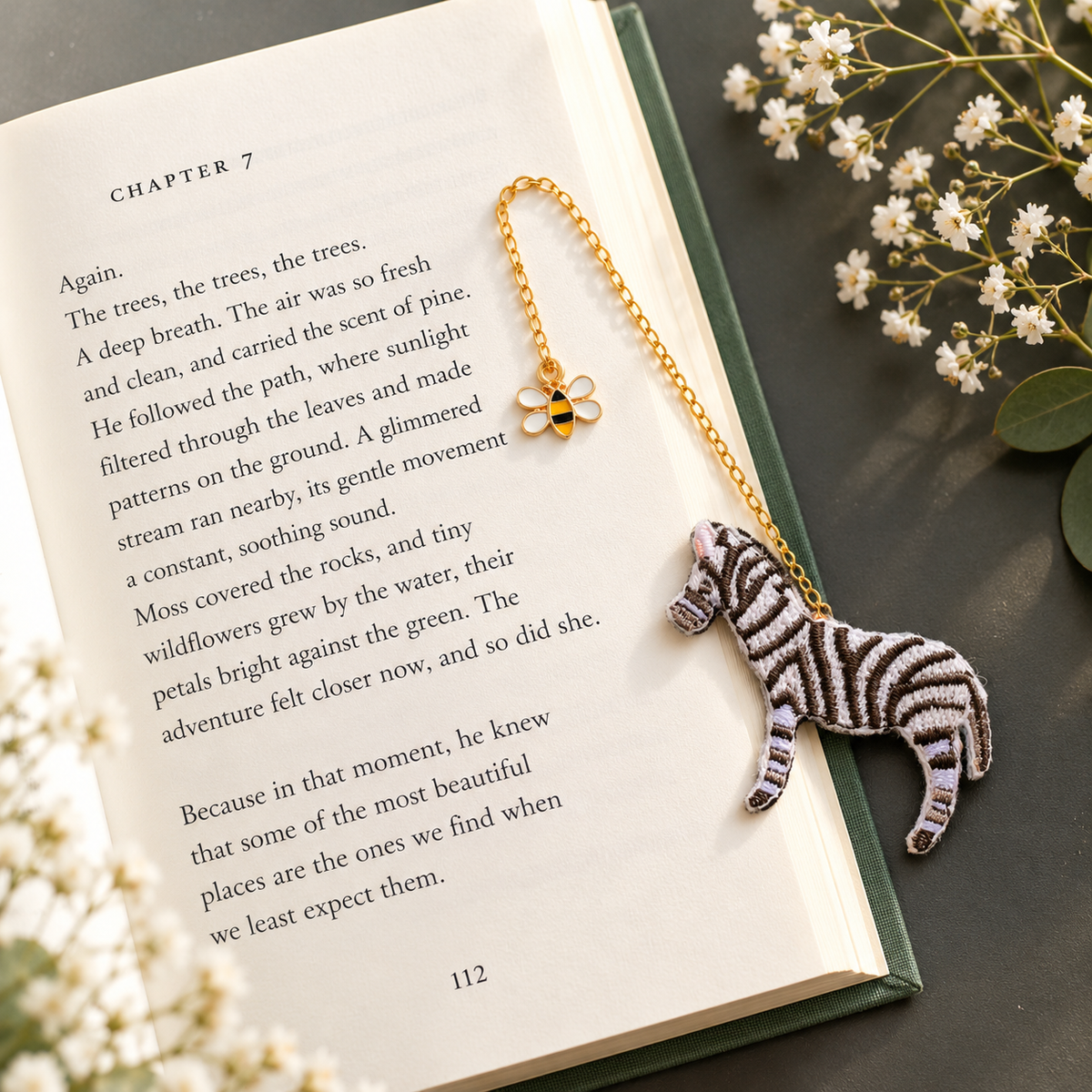 Embroidery Bookmark - Zebra